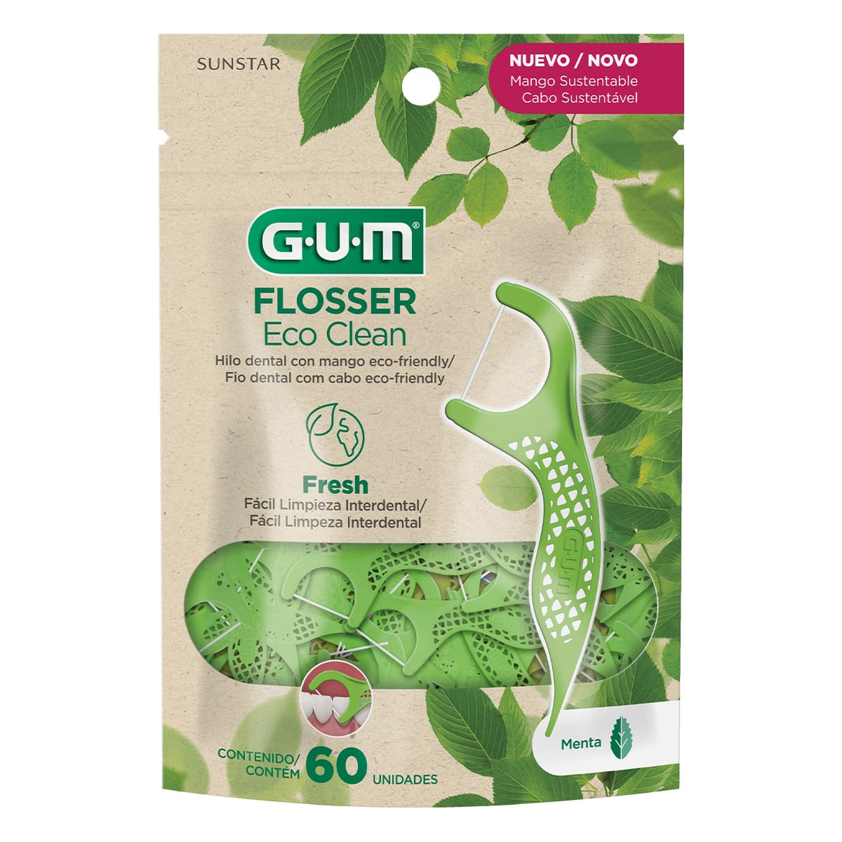 PALILLOS GUM C/H DENT MENTA 60PZ